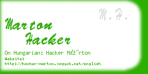 marton hacker business card